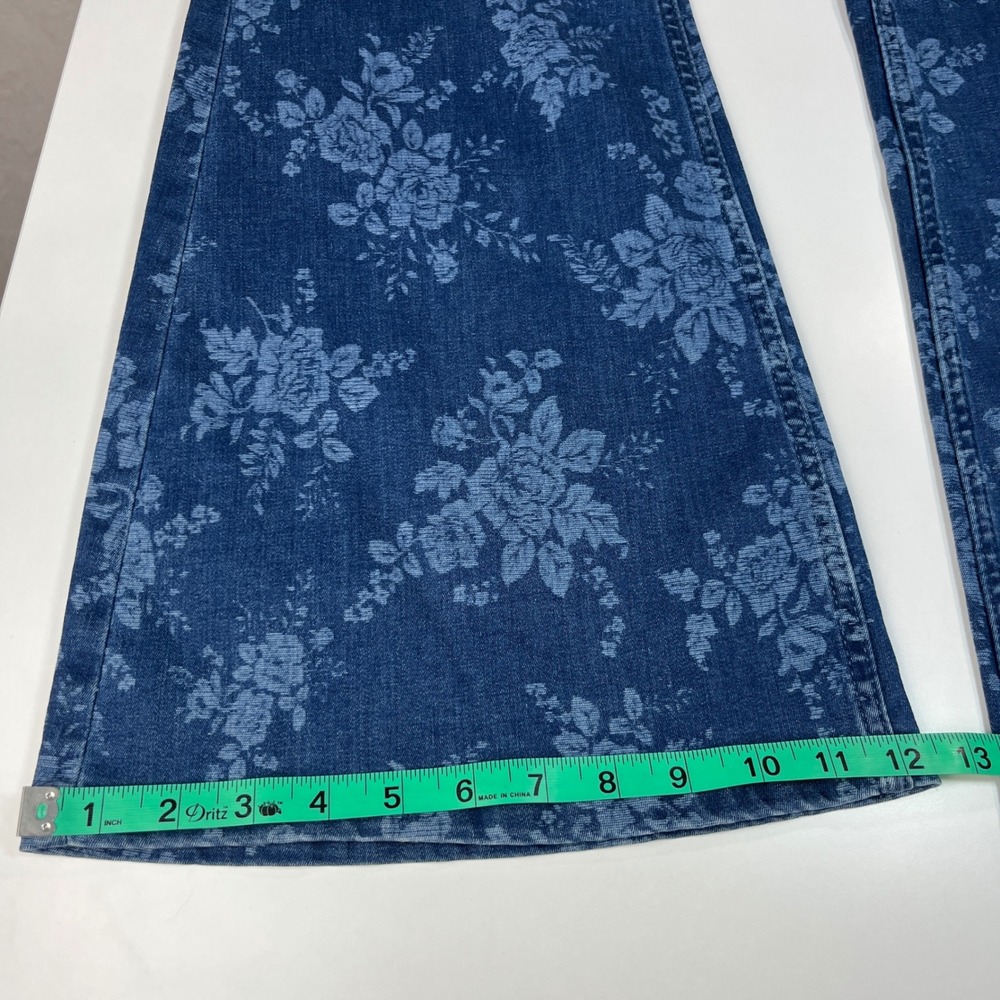 We The Free Blue Floral Denim Flare Jeans - Picture 9 of 15